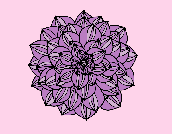 Coloring page Dahlia painted byAnia