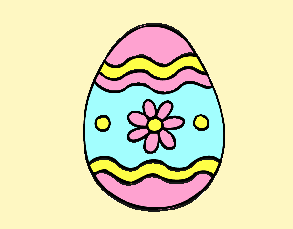 Coloring page Daisy easter egg painted byAnia