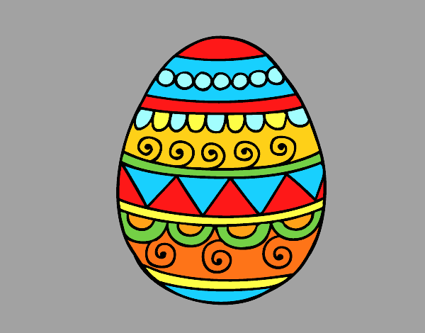 Coloring page Decorated Easter egg painted byAnia