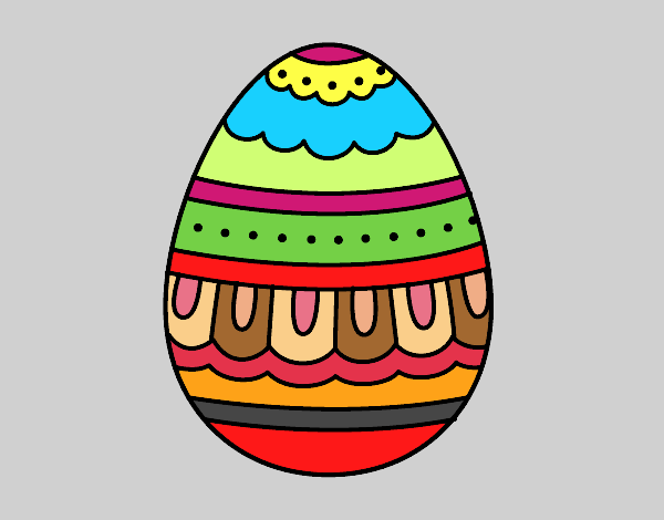 Coloring page Easter egg white and black painted byAnia
