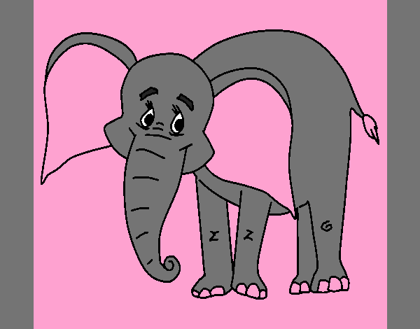 Coloring page Happy elephant painted byCherokeeGl