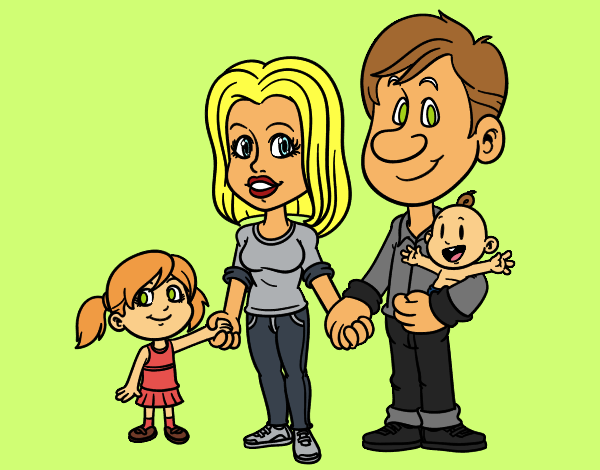 Coloring page Happy family painted byCherokeeGl