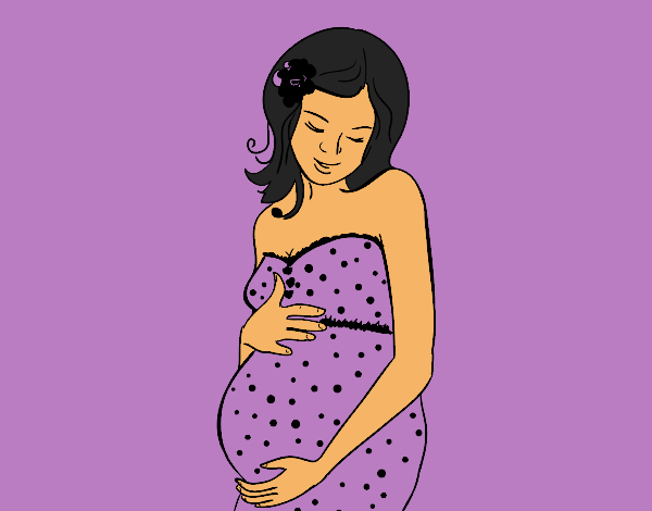 Coloring page Happy pregnant woman painted byCherokeeGl