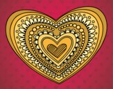 Coloring page Heart mandala painted byfawnamama