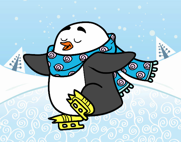 ice skating penguin coloring pages - photo #33