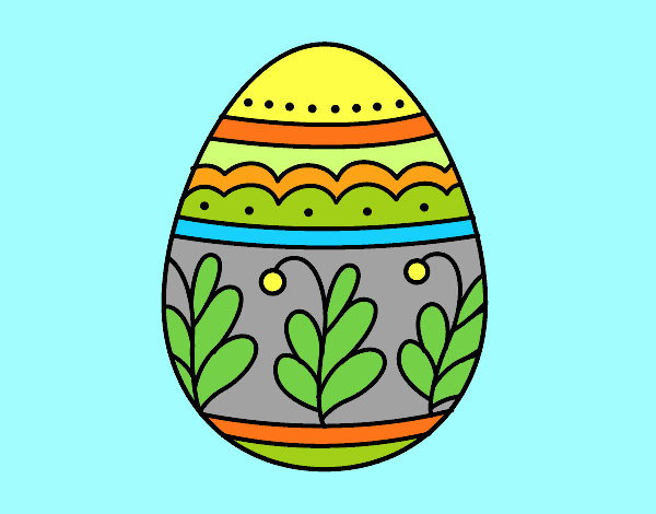 Coloring page Mandala easter egg painted byAnia