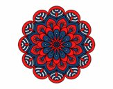 Coloring page Mandala flower and sheets painted byvampster