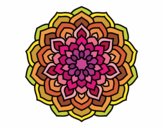 Coloring page Mandala flower petals painted bySantanab