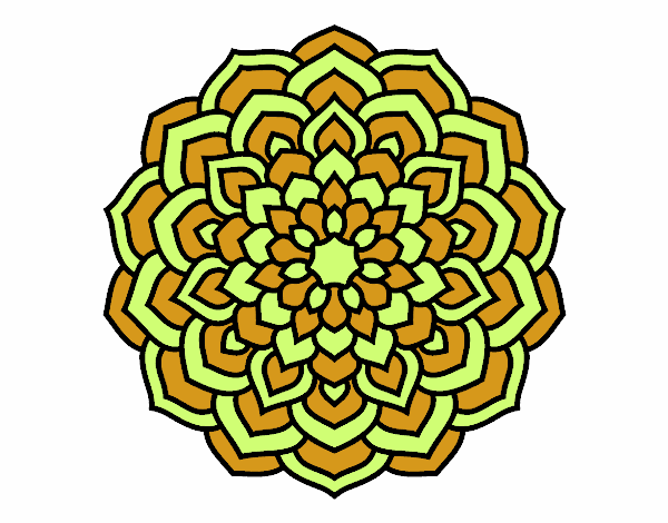 Coloring page Mandala flower petals painted byvampster