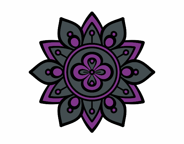 Coloring page Mandala lotus flower painted byvampster