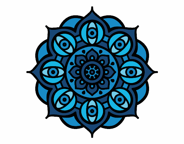 Coloring page Mandala open eyes painted byvampster