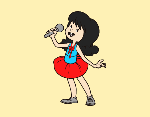 Coloring page Pop star singing painted byAnia