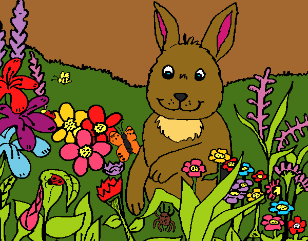 Coloring page Rabbit in the country painted byCherokeeGl