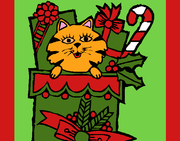 Coloring page Stocking full of presents painted byCherokeeGl
