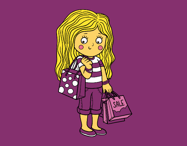 Summer girl with shopping