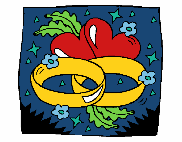 Coloring page Wedding rings painted byMaddi