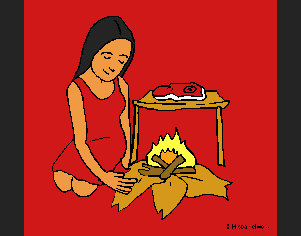 Coloring page Woman cooking painted byCherokeeGl