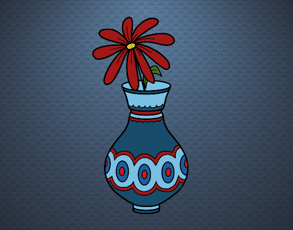 Coloring page A flower in a vase painted byCherokeeGl