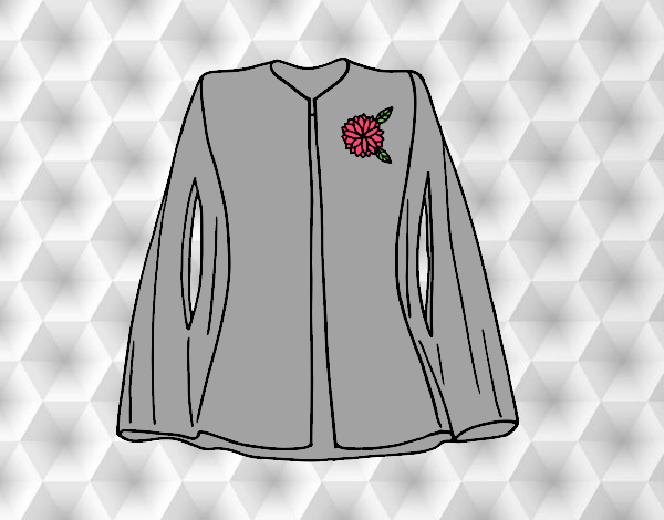 Coloring page Elegant shirt with brooch painted byAnia