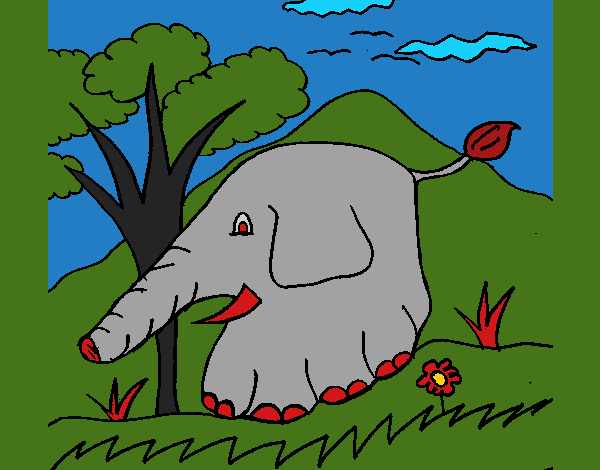 Coloring page Elephant 5 painted byCherokeeGl
