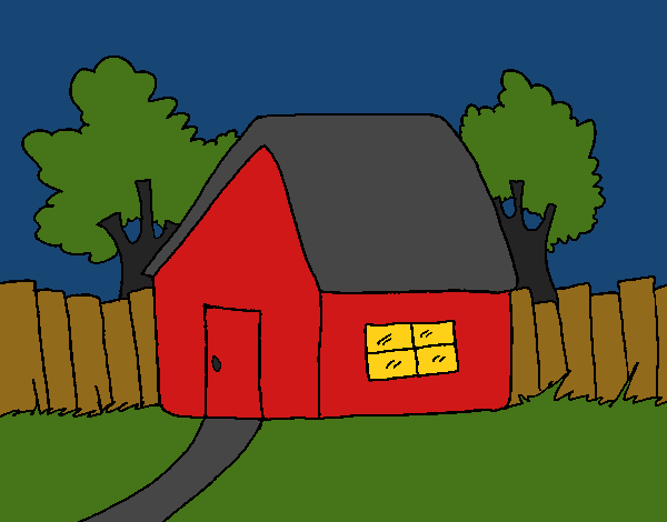 Coloring page House with fence painted byCherokeeGl
