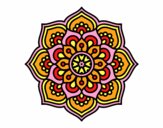 Coloring page Mandala concentration flower painted byMegg