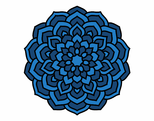 Coloring page Mandala flower petals painted byMegg