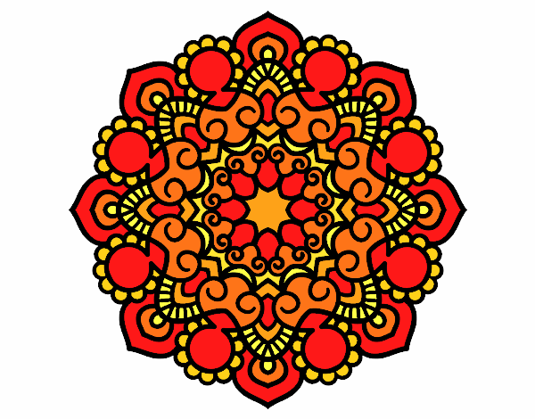 Coloring page Mandala meeting painted byMegg