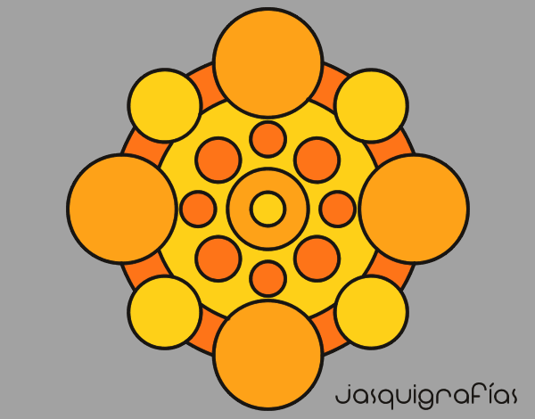 Coloring page Mandala with round painted byAnia