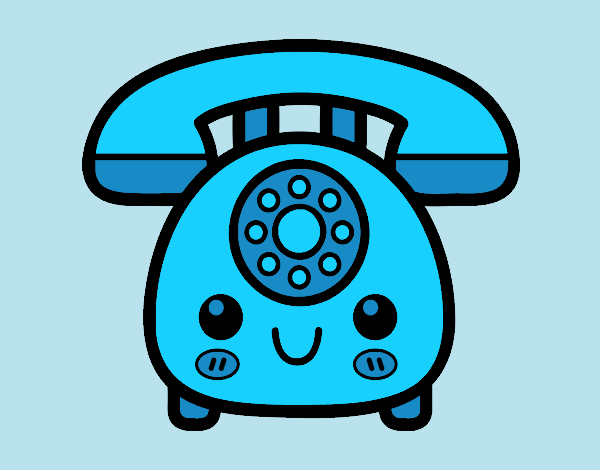 Coloring page Retro phone painted byAnia