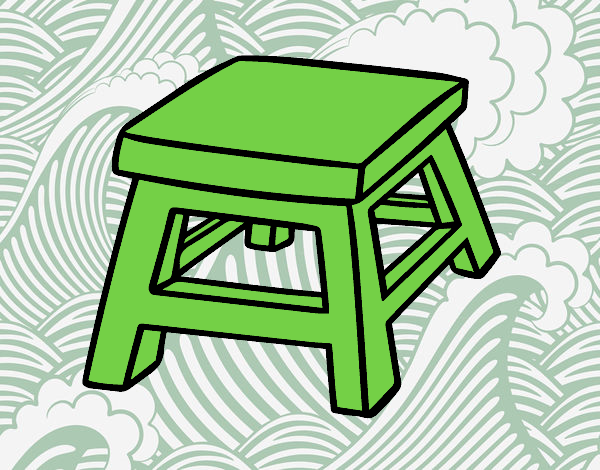 Coloring page Square stool painted byAnia
