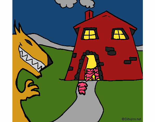 Coloring page Three little pigs 10 painted byCherokeeGl