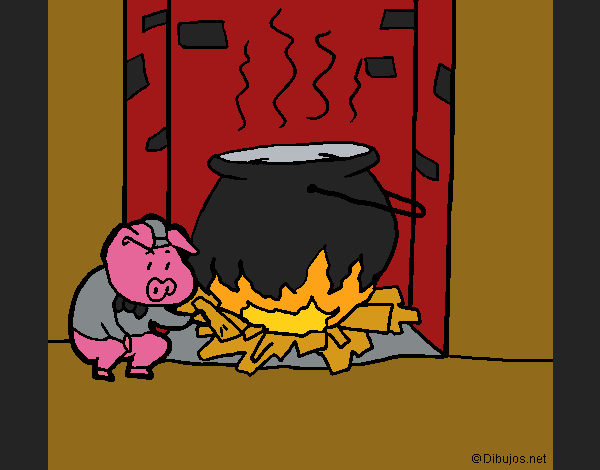 Coloring page Three little pigs 18 painted byCherokeeGl