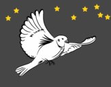 Coloring page White dove painted byAnia