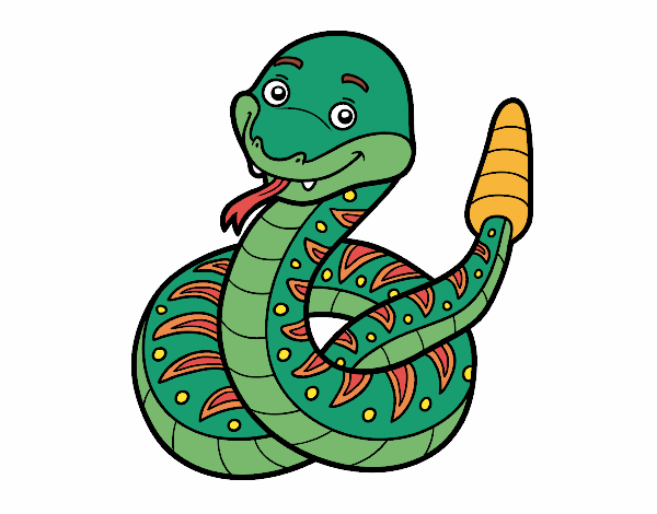 Coloring page  A rattlesnake painted byKeiLam