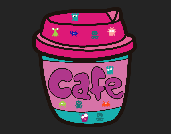 Coloring page Coffee glass painted byJennah
