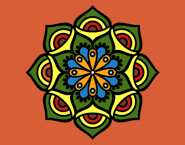 Coloring page Mandala exponential growth painted byKhaos