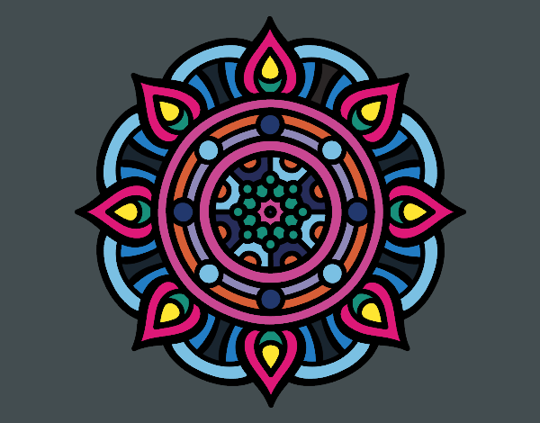 Coloring page Mandala fire points painted byKhaos