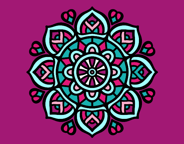 Coloring page Mandala for mental concentration painted byKhaos