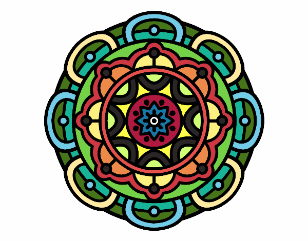 Coloring page Mandala for mental relaxation painted byKeiLam