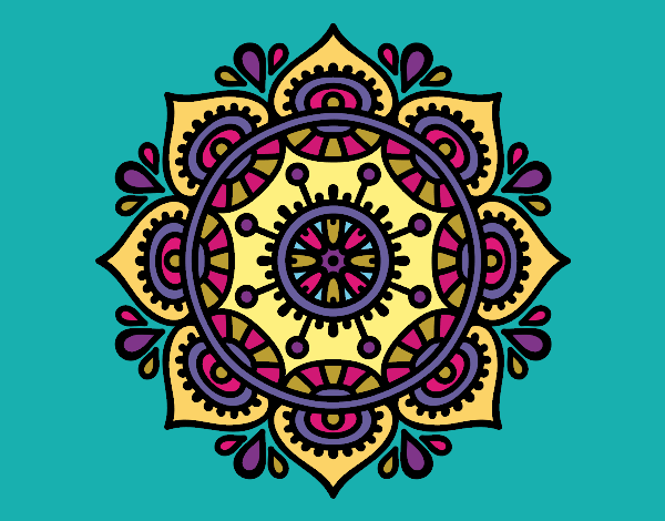 Coloring page Mandala to relax painted byKhaos