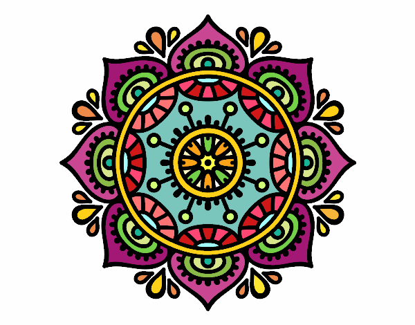 Coloring page Mandala to relax painted byKeiLam