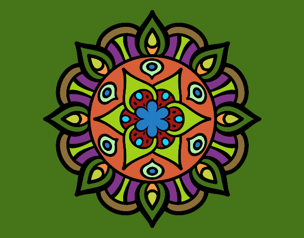 Coloring page Mandala vegetal life painted byKhaos