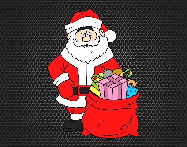  Santa Claus with a bag of gifts