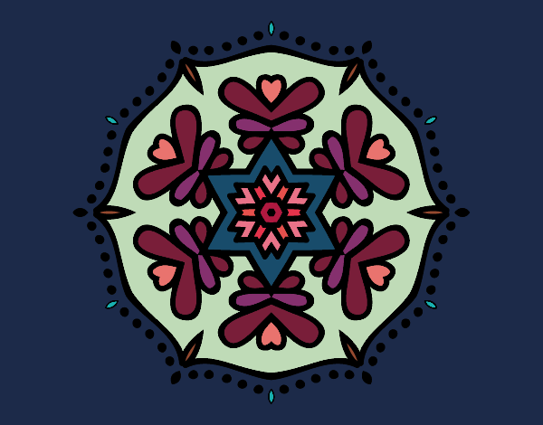 Coloring page Symmetric mandala painted byPatricia 