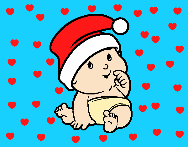 Baby with Santa Claus Hat