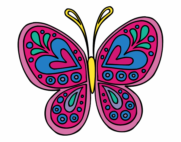 Coloring page Butterfly mandala painted byJennah