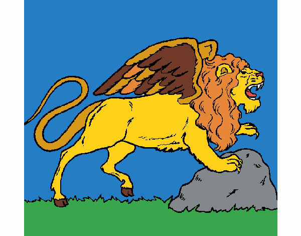 Coloring page Winged lion painted bygrangegirl