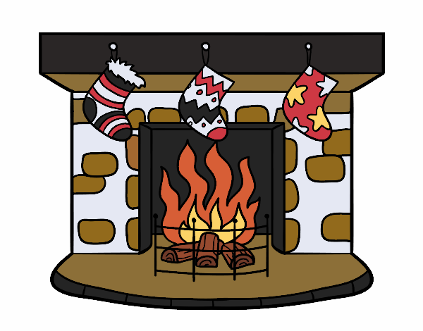 Coloring page Christmas chimney painted byKhaos