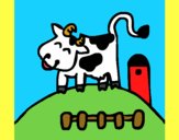 Coloring page Happy cow painted byYori